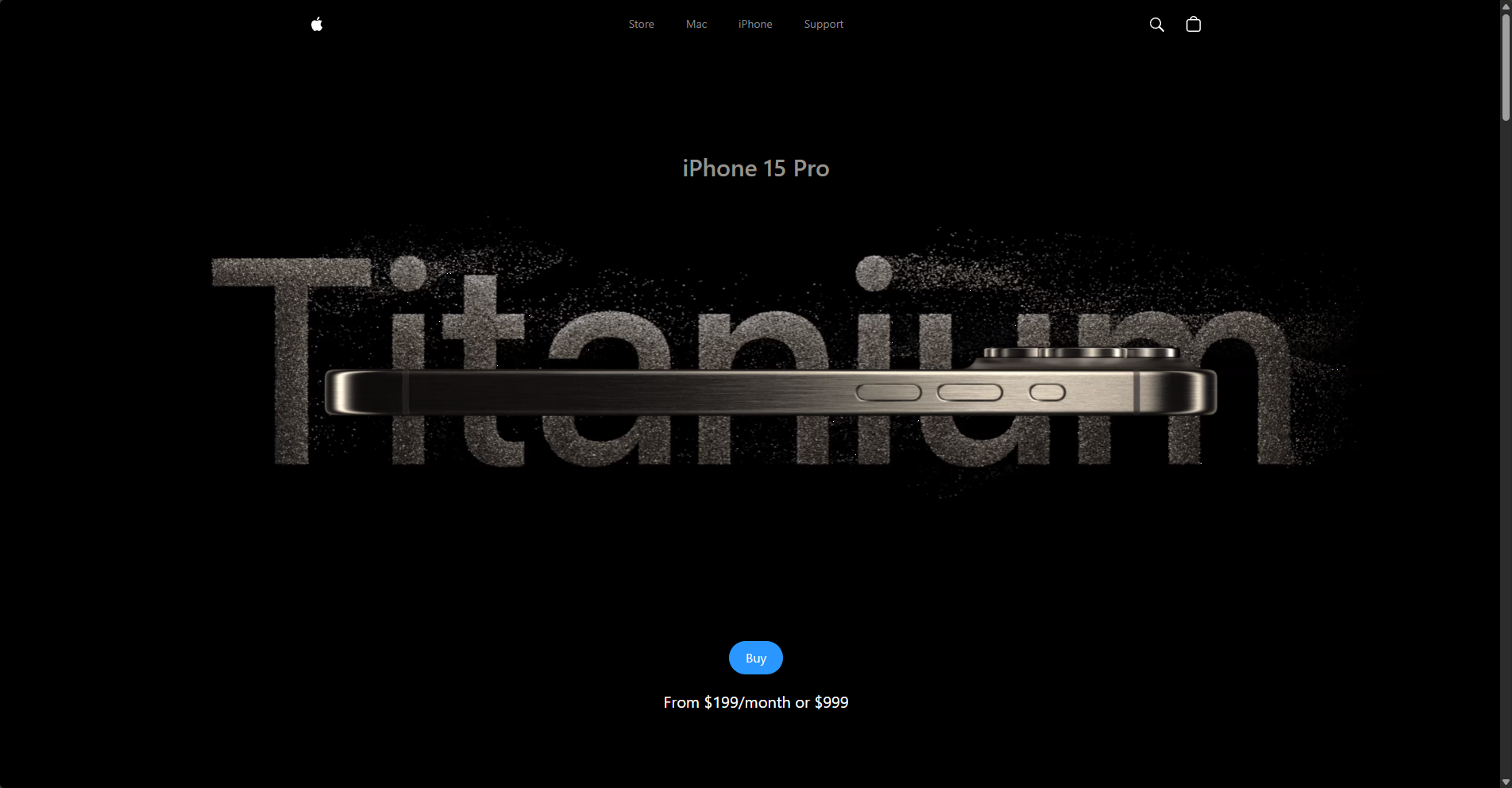 Iphone 15 pro website clone